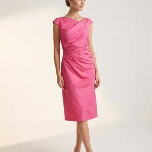 Teri Jon Fuchsia Cocktail Dress/ Fitted Cap Slv w Stretch/ Sz-12-14/ Gorgeous
